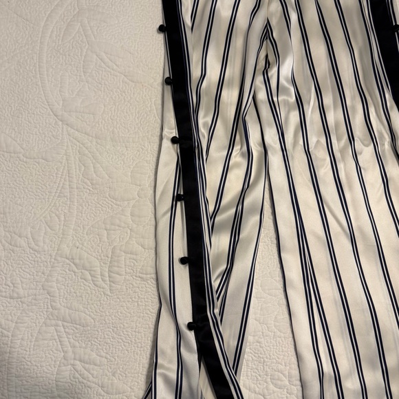 Fleur du Mal Black and White Striped Wide-Leg Pants - Picture 2 of 5